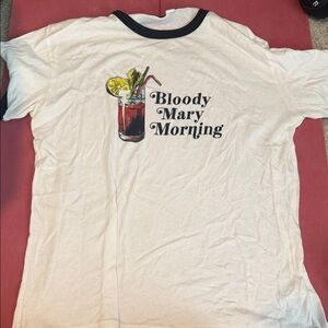 White Graphic T-Shirt with Black Trim